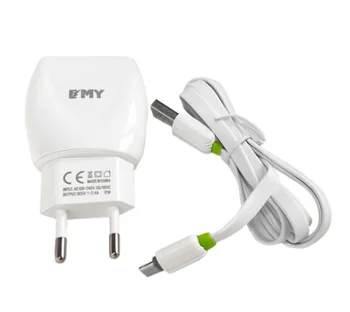 

Сетевое зарядное устройство emy my-221 с кабелем micro-usb