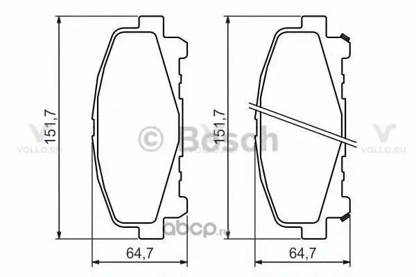 0986494382 BOSCH ДИСКОВЫЕ КОЛОДКИ ПЕРЕДНИЕ