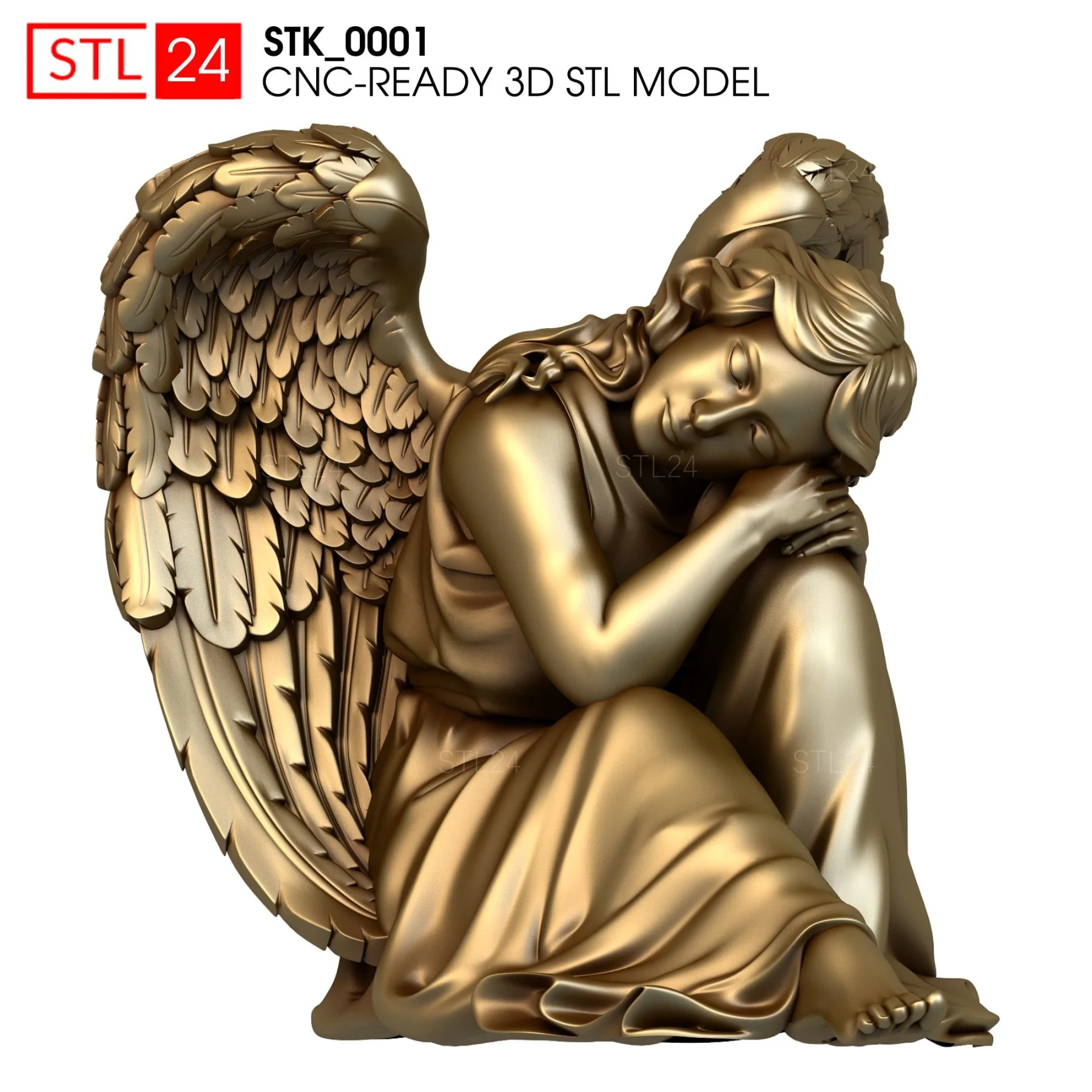 3 dmodel supplier dreaning angel statue wing Angel CNC-ready STL model. For Programme: artcam PowerMILL etc. | Инструменты