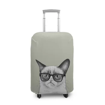 

Suitcase cover 3D cat hipster