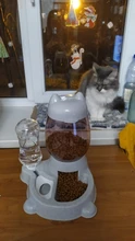 Alimentador automático de mascotas, para perros y gatos, depósito de comida de 2.2L y de agua de 528ml, suministro lento de comida