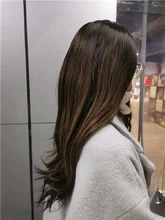 Pequeña LANA sintético Ombre negro marrón de oro con pelucas con reflejos largo ondulado resistente al calor de la parte media Cosplay pelucas para mujeres