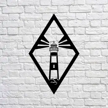

Metal Wall Art Lighthouse Interior Decoration Home Decor Wall Hanging Home Decoration Wall Art 70x45 cm
