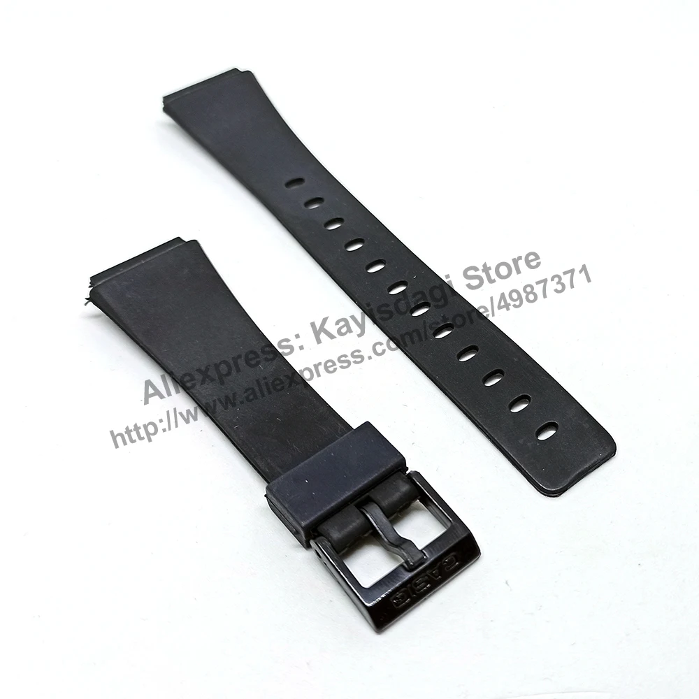 Cinturino/Cinturino In Gomma Nera Da 18Mm Compatibile Per Casio Mrw-10 Mw-35 Mw-32 W-90 W-91