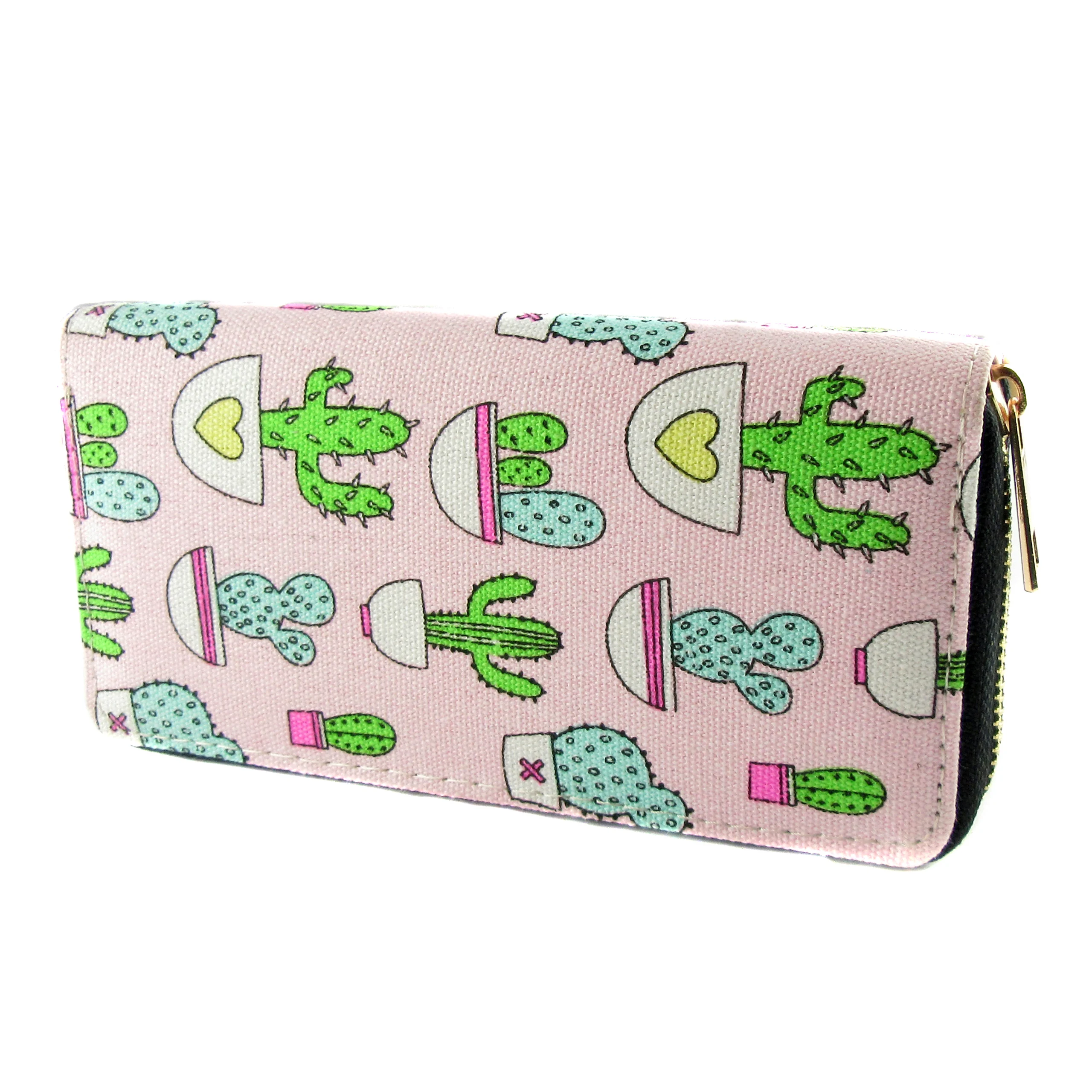 Cartera de lona con motivos para con monedero, cremallera circular y con compartimientos para | - AliExpress