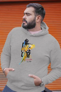 

Angemiel Wear Born Freedom Parrot Gray Men 'S Hooded Sweatshirt