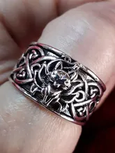 Anillo Vintage de plata fina con cola de zorro para hombre y mujer, Joyería de Halloween de fiesta Steampunk, regalos