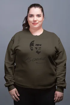 

Angemiel Wear Kemal Ataturk Signature Green Women Sweatshirts