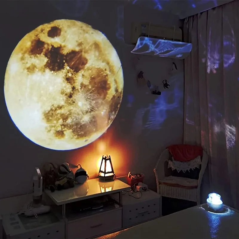 Sky Projector Light Earth Moon Star Projection Lamp Galaxy Light Projector Background Atmosphere Night Light For Bedroom Decor night table lamps