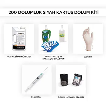 

HP Color Copier 145 200 Dolumluk Black Cartridge Refill Kit