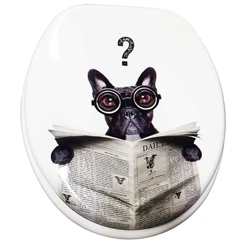 

TOILET SEATS UNIVERSAL LAPDOG BLACK NEWSPAPER ESY_69002 CUP BATHROOM TOILET WATER