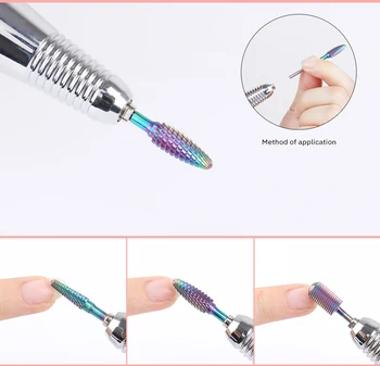 

TP 6 Types Tungsten Blue Rainbow Carbide Nail Drill Bit Electric Nail Mills Cutter for Manicure Machine Nail Files Accessories