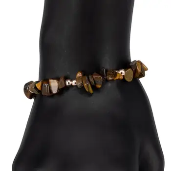 

Bbroshka 53757 stone bracelet (Brown, carabiner, natural stone, Tiger's Eye)