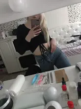 Cropped T-Shirt Ribbed Aproms Drawstring Slim Sexy Elegant V-Neck Women Solid Tie-Up