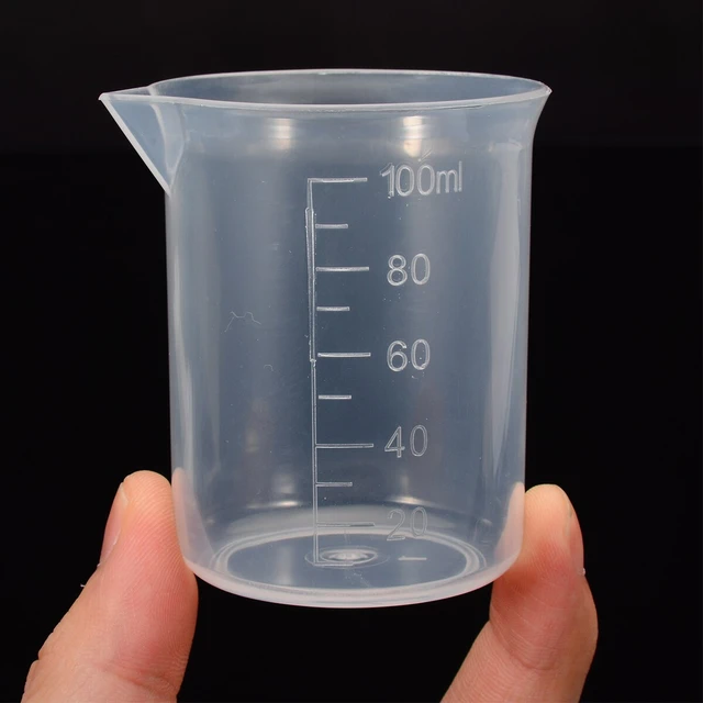 50/100ml Plastic Clear Graduated Measuring Cup Labs Beakers Liquid Measure  Mugs