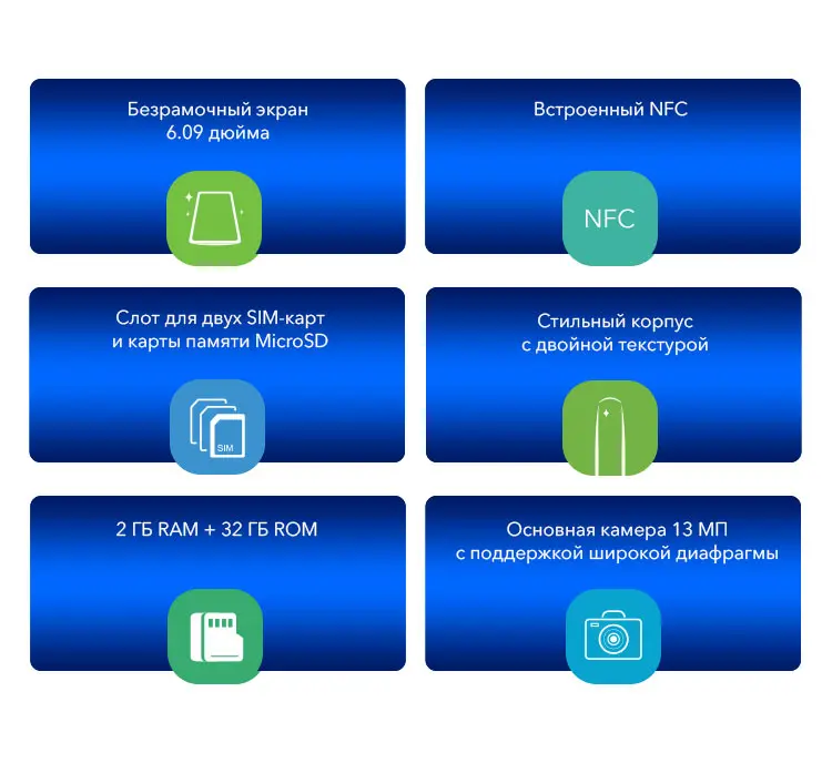 Смартфон HONOR 8A RU 32 ГБ NFC【Ростест Доставка от 2 дней и Официальная