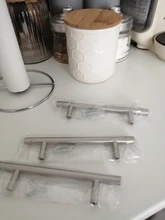 Barra en T de acero inoxidable para puerta alacena, 50mm-450mm, tirador del mango muebles perillas de gabinete, manija del cajón del armario