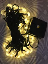 Crystal-Ball Fairy-Lights Led-String Solar-Lamp Christmas-Decor Power LEDS Garden Outdoor