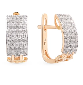 

Gold earrings with diamonds sunlight sample 585