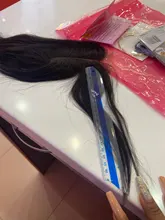 Pelo humano liso con cierre de encaje, pelo peruano con pelo de bebé, Color Natural, 8-22 pulgadas, 2x6