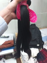 Beaufox-extensiones de pelo ondulado brasileño, extensiones de cabello humano liso, Natural/negro azabache, Remy, 1/3/4 unidades, 8-30 pulgadas