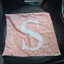 Funda de almohada con estampado de lentejuelas, de poliéster, con letra rosa, 45x45 cm, estilo precioso, para decoración del hogar y el coche