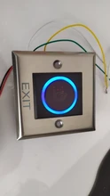 Interruptor de apertura de botón de salida de puerta, sin COM, NC, sistema de Control de acceso de luz LED para puerta de entrada, táctil abierto