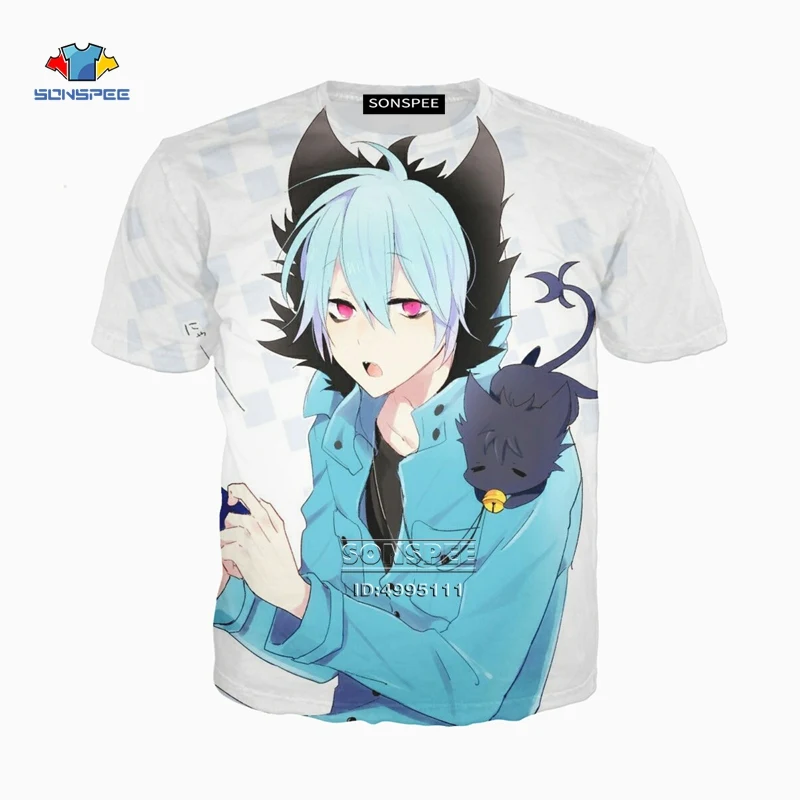 SONSPEE 3D принт унисекс аниме servamp сонный пепел милый кот