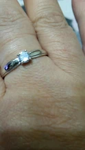 Anillo de compromiso de piedras redondas y pequeñas para mujer, sortija de boda de cristal Plata de Ley 925 auténtica