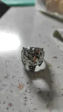 Punk personalidad de los hombres anillo de tigre de los hombres exquisita joyería de titanio anillo de acero (tamaño: 8-11)