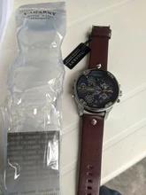 Reloj de cuarzo grande para hombre, cronógrafo con cuerpo de 52mm con pulsera, resistente al agua, con doble hora, estilo militar