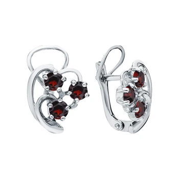 

Silver earrings with Garnet sunlight sample 925