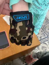 Guantes de Ciclismo de medio dedo para niños, de camuflaje, alta elasticidad, antideslizantes, equipo de equitación