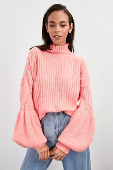 

Trendyol Mesh Detailed Balloon Sleeve Knitwear Sweater TWOAW20KZ1131