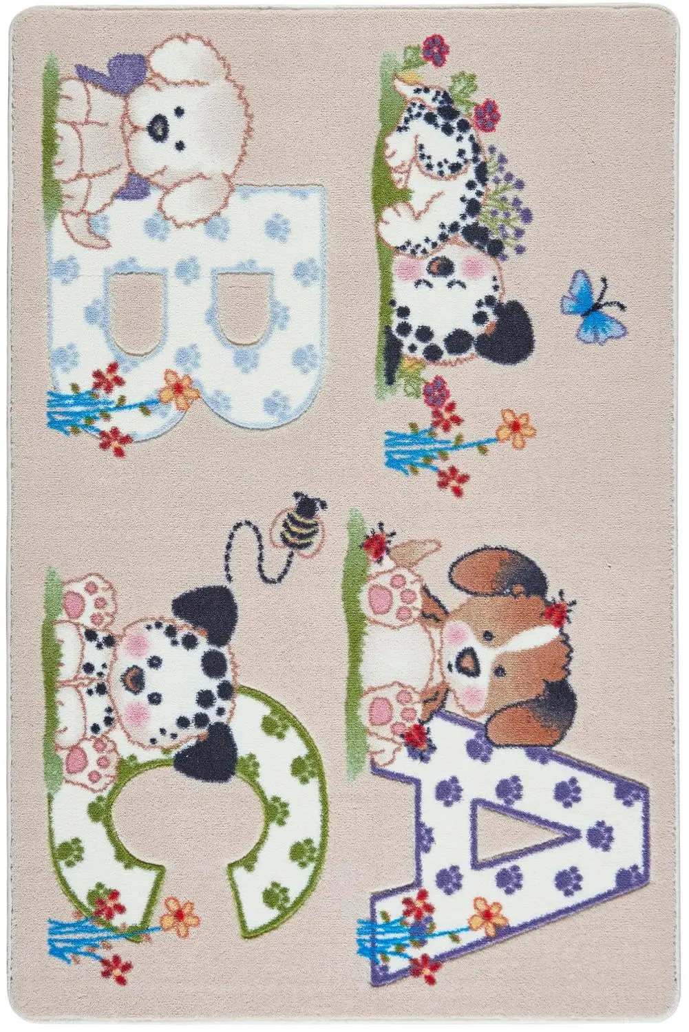 Конфетти меховой коврик(бежевый)-133- 190 см