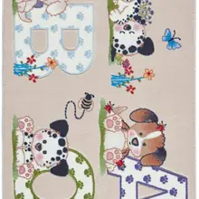 Конфетти меховой коврик(бежевый)-133- 190 см