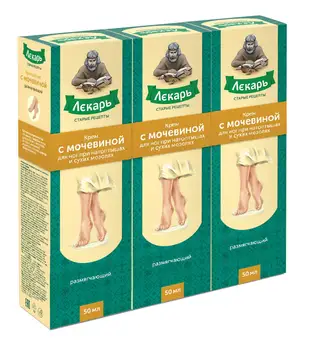 

Foot Cream "лекарь's мочевиной when натоптышах and dry мозолях 50 ml-3 pieces