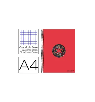 

Spiral notebook led A4 MICRO ANTARTIK cover FORRADA120H 100 GR Picture 5 band 4 drills TRENDING red 2020