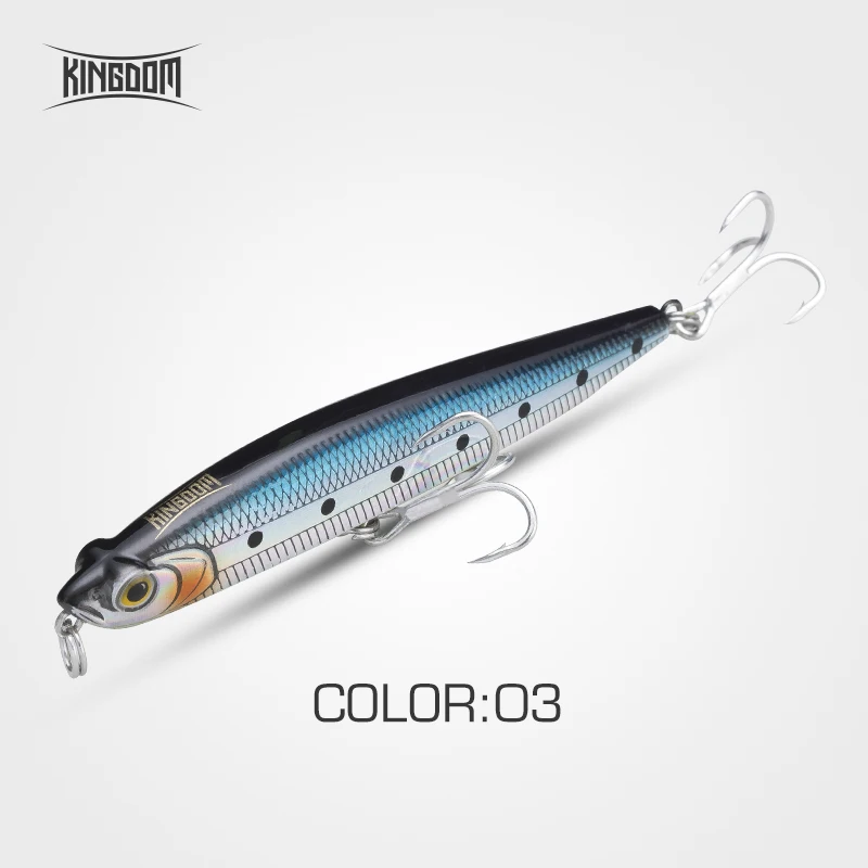 Kingdom Fishing Тонущая приманка карандаш 95 мм 19 г 80 мм 14 г 70 мм 9 г искусственная жесткая приманка воблеры Новое поступление для морского окуня модель 7504 - Цвет: Color 03