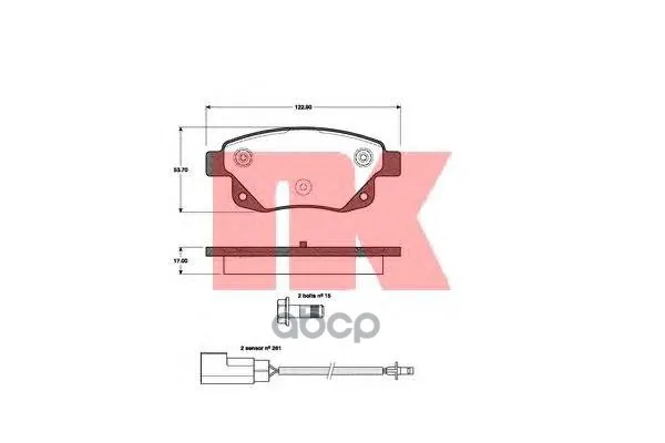 Колодки Тормозные Ford Transit 06- Задние С Датчиком Nk 222565 Nk арт. 222565