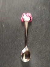 Cubertería de acero inoxidable con dibujos animados para bebé, cuchara de silicona suave, cuchara de alimentación