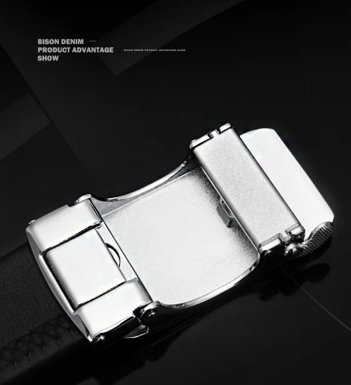 Мужской кожаный ремень с автоматической пряжкой Bison Denim N71297
