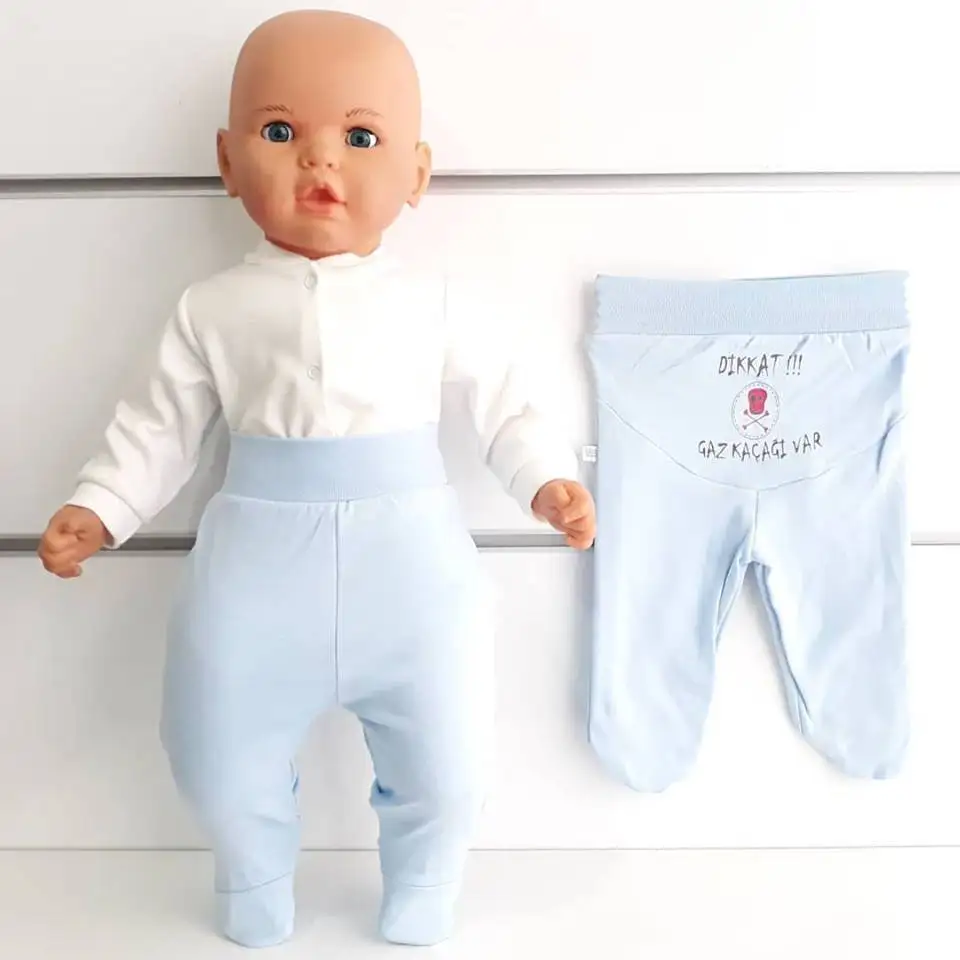 

Blue Dikkat Gas Leakage Have Single Bottom Baby Combed Cotton Pants
