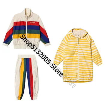 

IN STOCK 2020KIDS Stripe Three-piece Set Spring Autumn New INS BC Boys' Long-sleeved Jacket GIRL Sports Suit