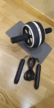 Rodillo y cuerda de saltar 2 en 1 sin ruido rodillo abdominal esterilla, Para brazo, cintura, piernas, ejercicio, gimnasio, equipamiento de fitness