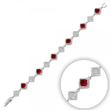 Серебряный 925 пробы браслет с цирконием