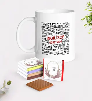 

Personalized English Teacher White Mug and Chocolate Gift Seti-3