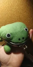 1 Uds. De cartera con forma de rana para Cosplay, monedero con forma de Animal verde, monedero de felpa suave, Mini cartera para tarjetas delgada