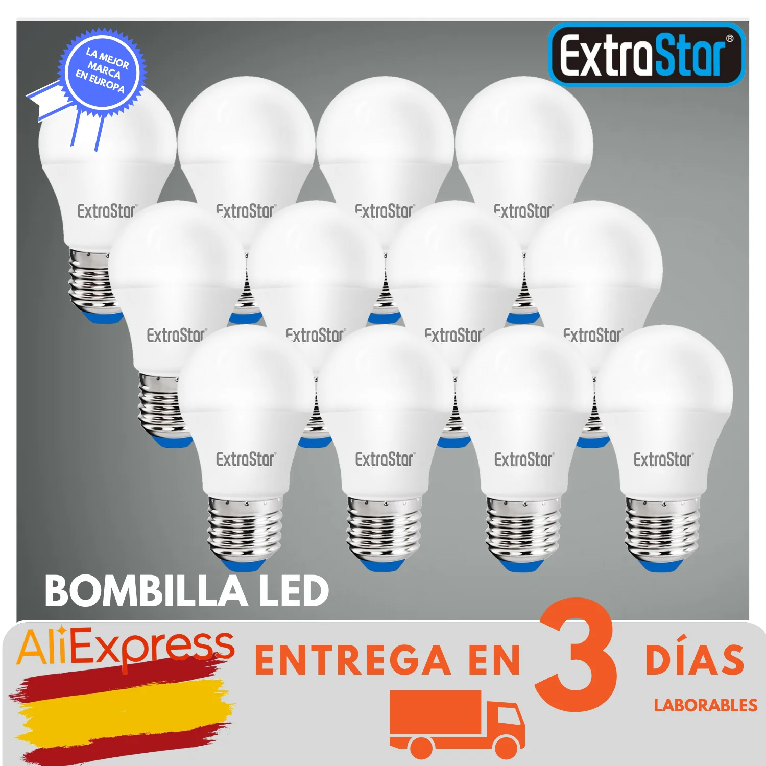 E27 spherical A60 LED bulb, available 7W,8W,9W,10W,12W,15W. Color White 6500k, neutral 4200k, warm 3000k, non-dimmable, Pack 2 / 6 / 12 units