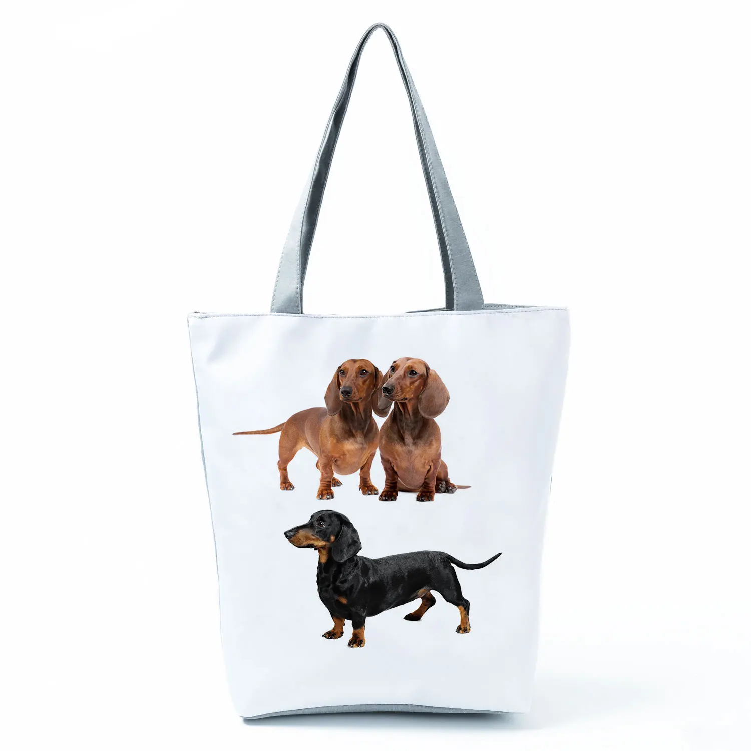 Cute Sausage Dog Printing Harajuku Eco Totes Bag Women Handbag Organize Birthday Party Gifts Reusable Grocery Bag Shopping Bags